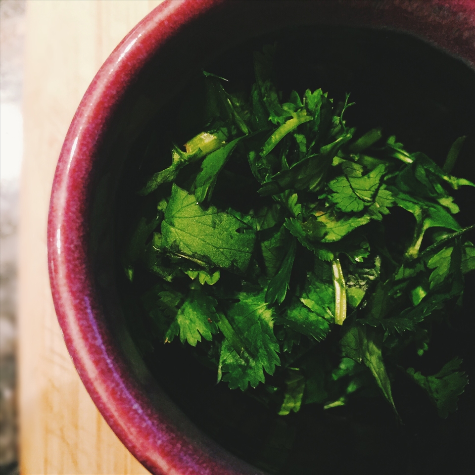 Fresh cilantro, a key ingredient.