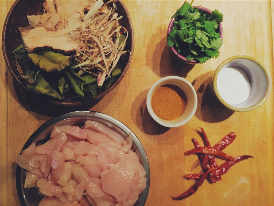 The mix of ingredients ready to prepare.