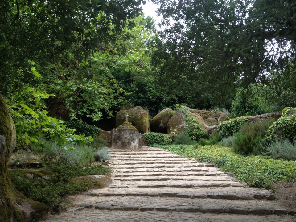 A friar’s view to a terrace of crosses, a holy place for meditation, silence and the contemplation of nature.