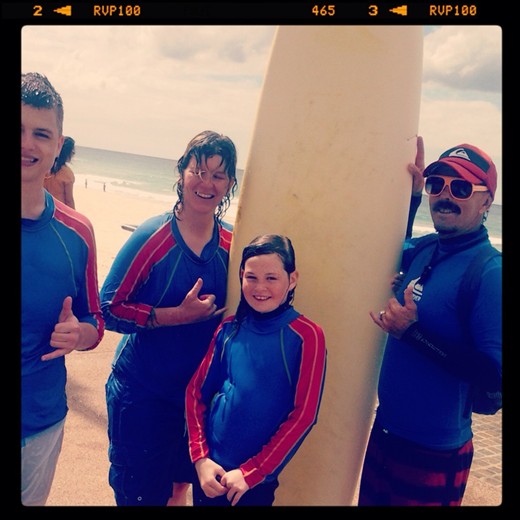 After first surf lesson. I look sooooo cool. Just a couple of 