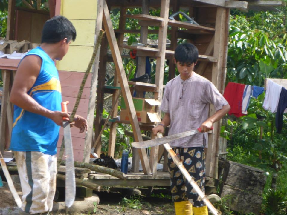Neil (host dad) and I preparing the chair.