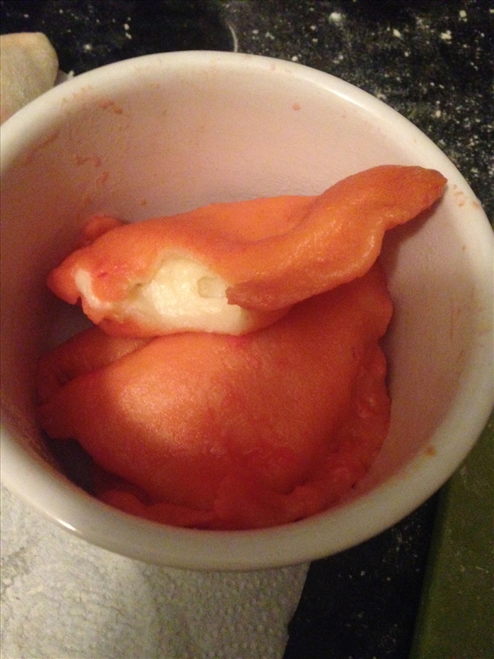 My failed attempt at dying them red with beet juice for Valentine's...