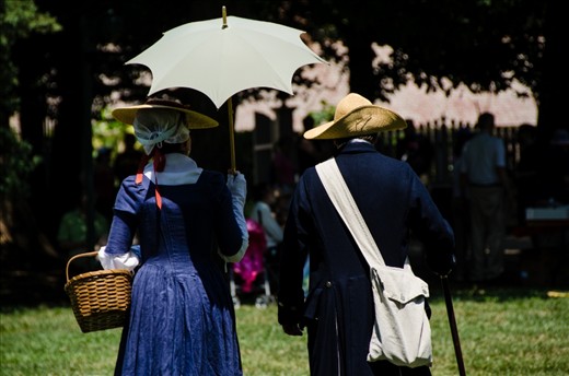 Reenactors arrive at George Washington's Mount Vernon estate to celebrate the 4th of July, the day of American Independence.