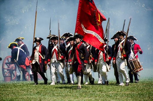 And then the drill reaches a crescendo as the regiment marches through the smoke of gun shots and cannon fire. To victory, one presumes. 