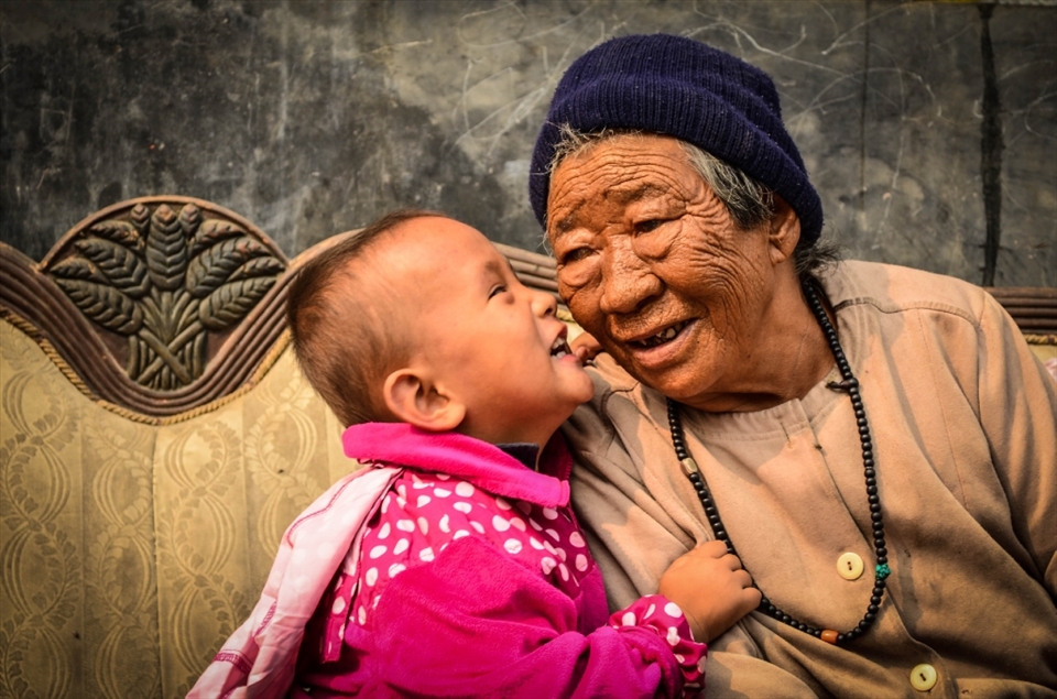Itachi and her grandmother at the Tibetan Refuge colony in New Delhi.The bond they shared reminded me that a grandmother is a little bit parent, a little bit teacher, and a little bit best friend.