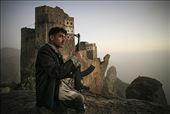 Shugruf, Yemen: A young man is guarding the khat fields in the valley below. © M: by krivic, Views[865]