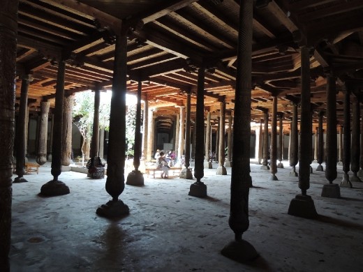Pillared mosque - the 218 wooden pillars date from the 10-21st C
