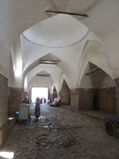 Khiva Eastern Gate Slave Trade Hall; the slaves were cramped into the niches and sold off - they mostlycame from the neighboring khanites with whom they were constantly at war