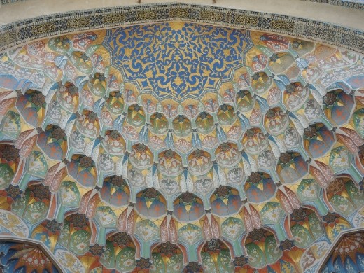 Abullazizkhan madrasah decoration close up