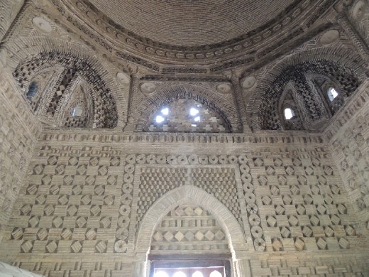 Ismoil Samoniy Mausoleum inside - combination of Zoroastrian, Byzantine, Chinese and Islamic symbols 9th C