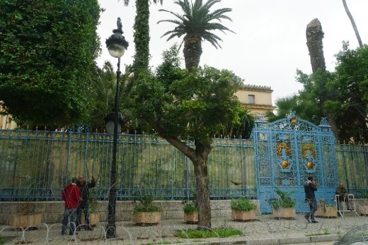French Embassy behind barbed wire, Tunis