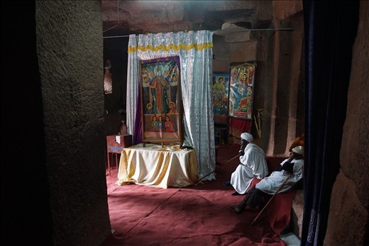 priests inside Bet Gabriel-Rafael