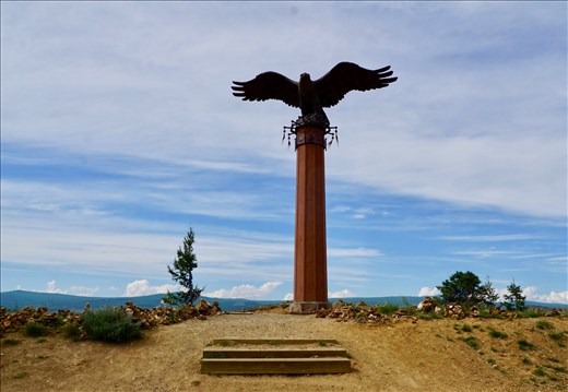 Eagle statue on way to Olkhon Island