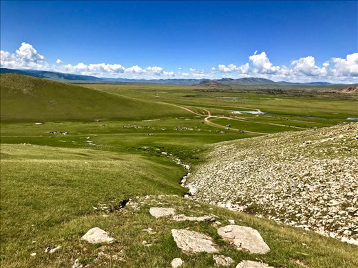 view from hill behind Turkic gravesites