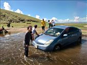 Prius stuck trying to cross the stream/road: by krodin, Views[271]