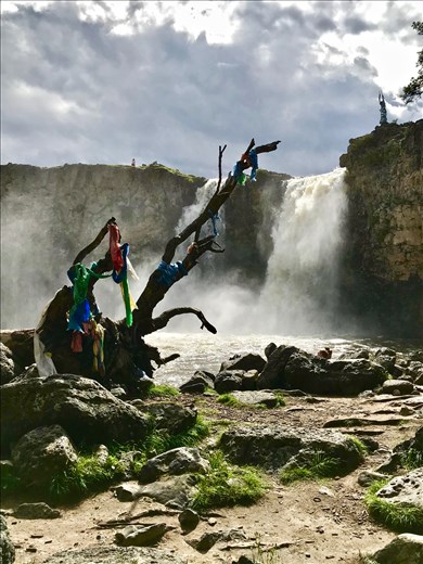 Shaman tree and Orkhon Waterfall