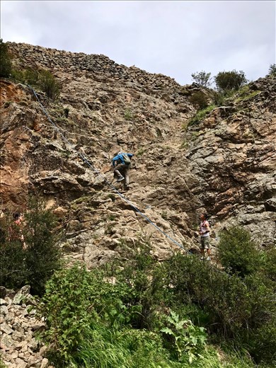 Paul climbing the cliff at Tuvhan Monastery