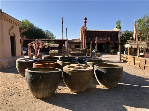 Replica ancient containers in Old Dunhuang
