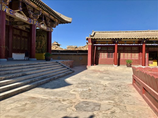 Old Dunhuang and old movie set in background