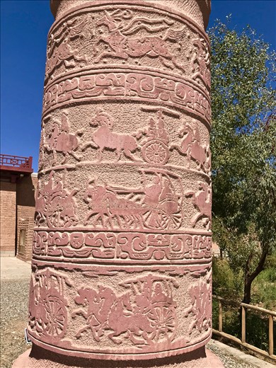 Pillar in courtyard, Yangguan Pass