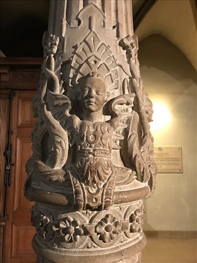 Gothic Pillar in Notre Dame Cathedral