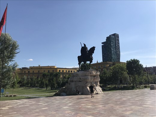 Skanderbeg Statue in his square, Tirana