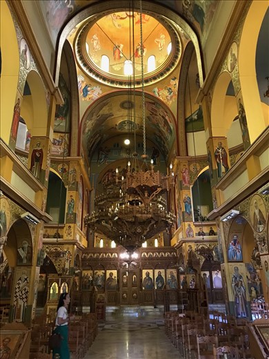 inside Albanian Orthodox Cathedral in Korce