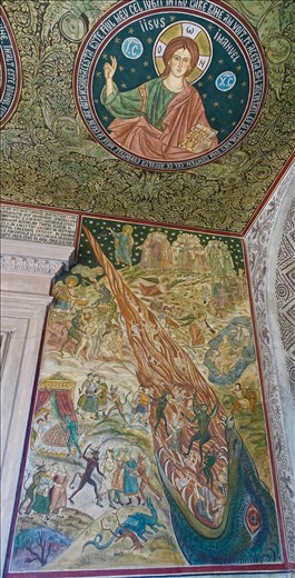 fresco by the entrance to the Cathedral