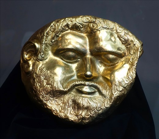 Thracian gold death mask, Kazanlak History Museum