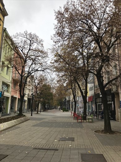 Sunday morning street scene