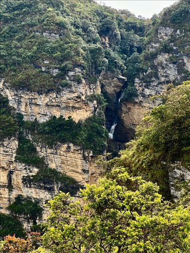 View from the road of waterfalls near Gachantiva