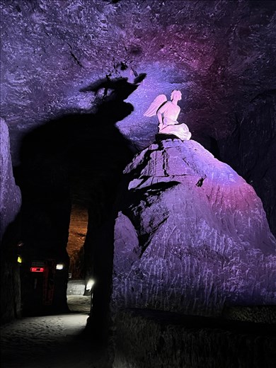 Limestone Archangel Michael in Salt Cathedral