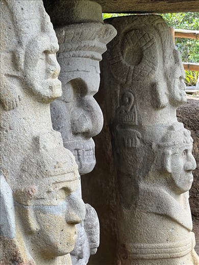 Side cut of tomb guardian figures, Archeological Park