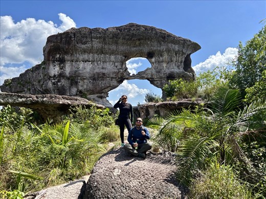 Nicole and Juan in front of Puenta de Orion