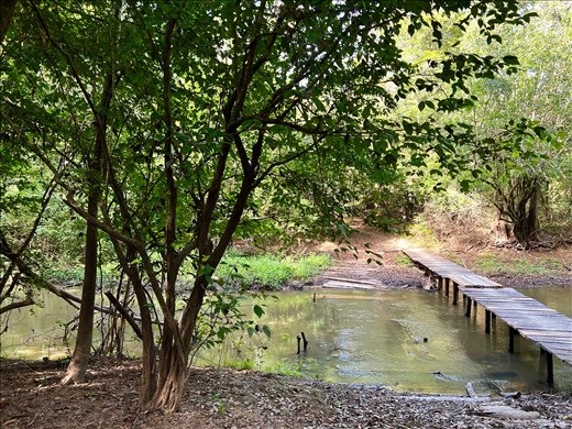 crossing the first bridge on the walk to the laguna