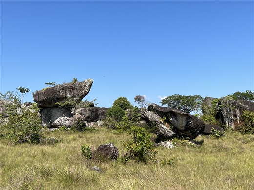 unique rock formations in the middle of the savannah