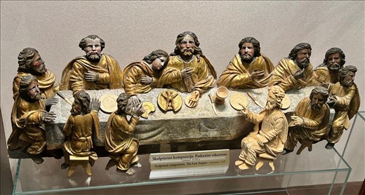 18th C Last Supper carving, Sacred Art exhibit in History Museum, Trakai