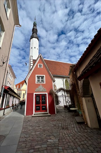 Street scene with Holy Ghost church in the background