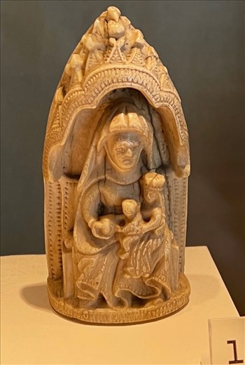 14th C Norwegian Walruss Tusk St. Anne, Mary and Jesus - History Museum