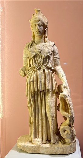 Ancient marble mini-replica of Acropolis Pallas Athena