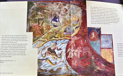 image of the Last Judgment in Church of the Holy Virgin Mother - officially not allowed to take photos in the Church, so this is from the guidebook