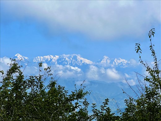 Morning view from Crank's Ridge,
Trisuli and Nanda Devi