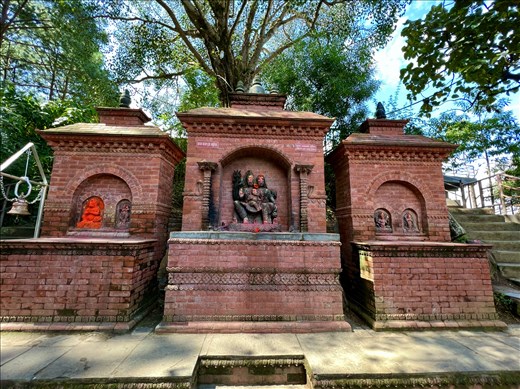 Shiva, Parvati and Ganesha with others on way up to Goddess Chandra's Temple