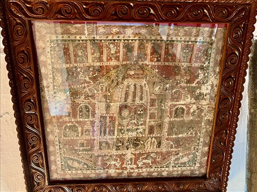 Old Thangka in Changu Narayan museum -painted with mud colors