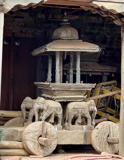 Replica of ancient chariot, Changu Narayan
