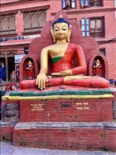 Buddha, repainted since I'd been here, at Swayambhunath Temple: by krodin, Views[115]