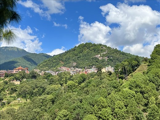 View of Pharping Caves from upper Dakshinkali temple