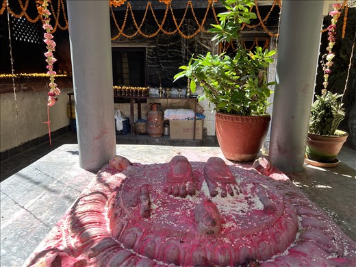 Guru Rinpoche's footprints (they used to be on the ground 20 years ago)