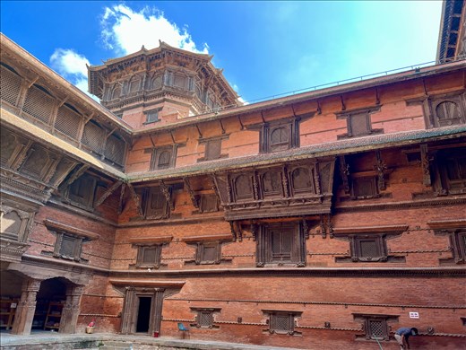 inside museum complex - King's old palace, built like a fort with the four corner towers representing the four major sections of the K-mandu Valley peoples