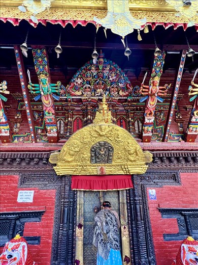 close up of artwork by the shrine door, Shri T.T. Bhawani Temple